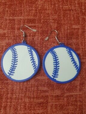 **SALE** Round Baseball Stitch Earrings